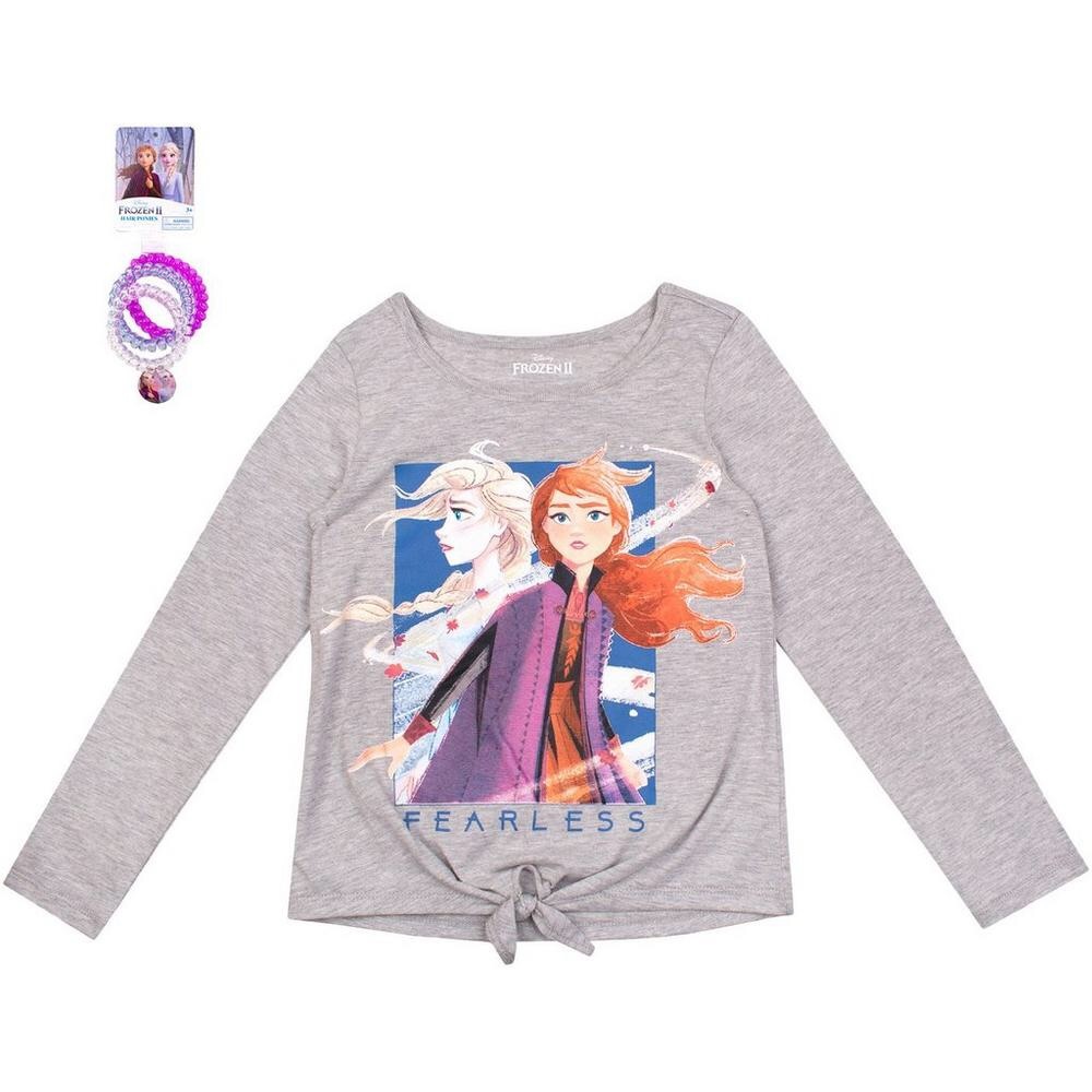 Disney Frozen 2 Fearless T Shirt Hair Ties 3pc Set New